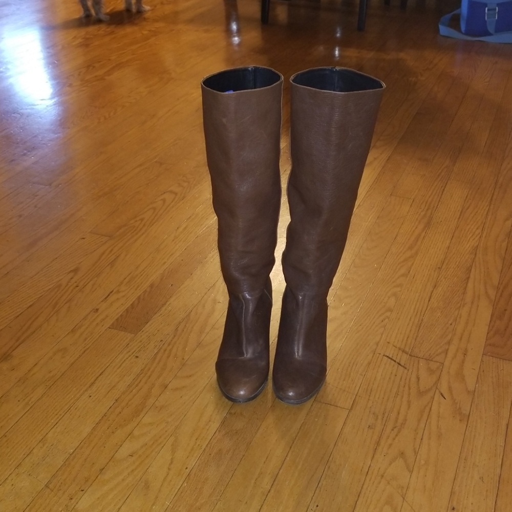 Rag & Bone Newbury Brown Leather Knee Boots